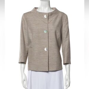 Lafayette 148 Wool Blend Jacket Beige Size 12